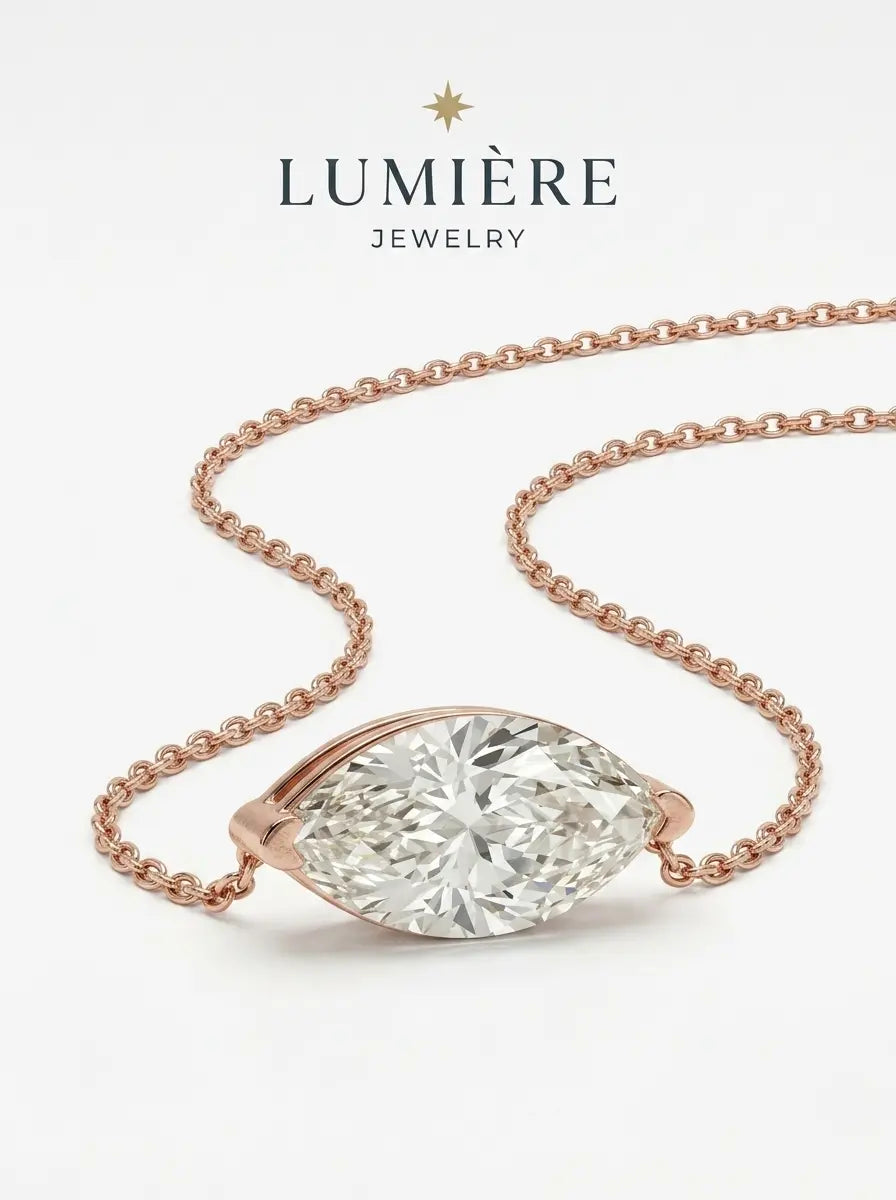 Navette Necklace · Moissanite