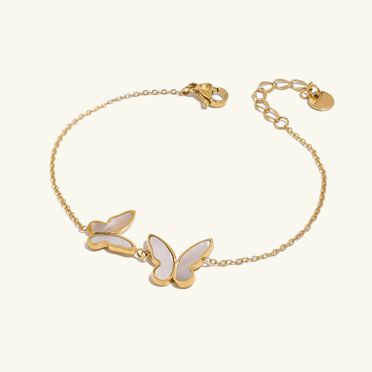 Papillon Pearl Bracelet · 18K Gold Finish & Freshwater Pearl