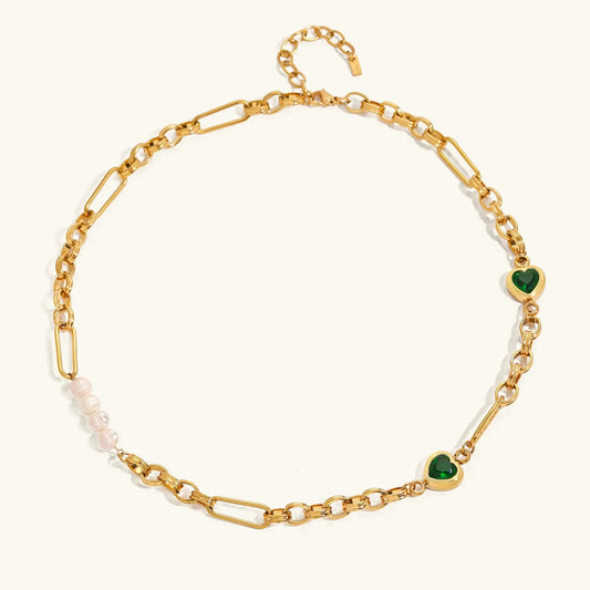 Lustre Pearl Chain Necklace · 18K Gold Finish & Freshwater Pearl