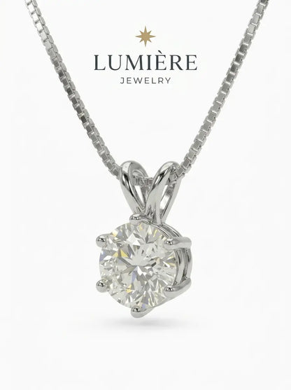 Lumière Solitaire Necklace · Moissanite