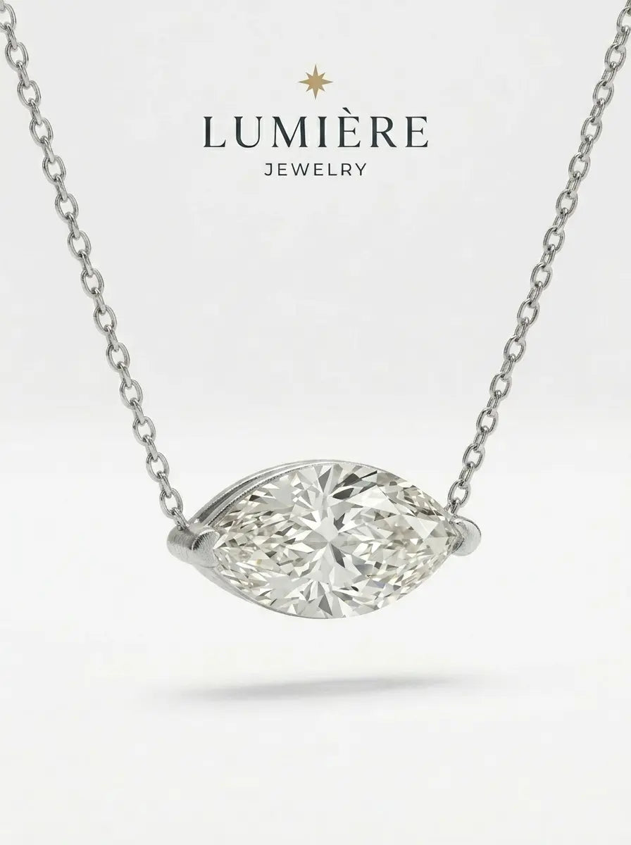 Navette Necklace · Moissanite
