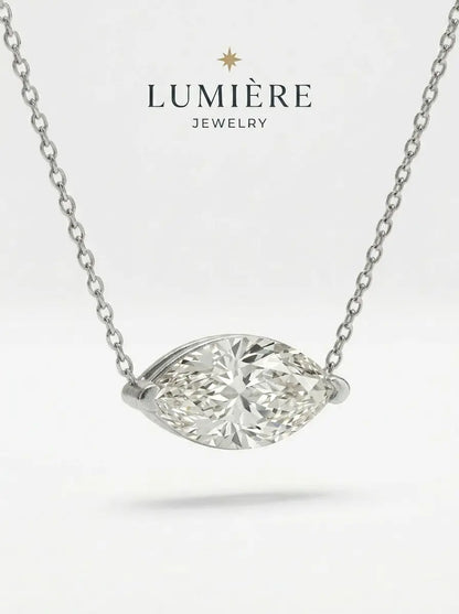 Navette Necklace · Moissanite