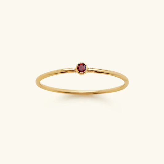 Millésime Birthstone Stacking Ring · 14K Gold Finish