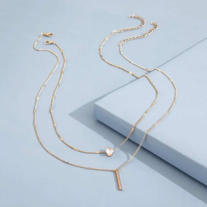 Barre Layered Necklace · 18K Gold Finish