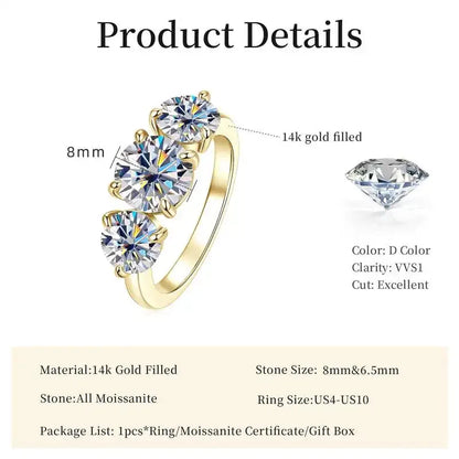 Trine Ring · 14K Gold Filled & Moissanite
