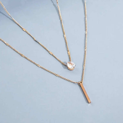 Barre Layered Necklace · 18K Gold Finish