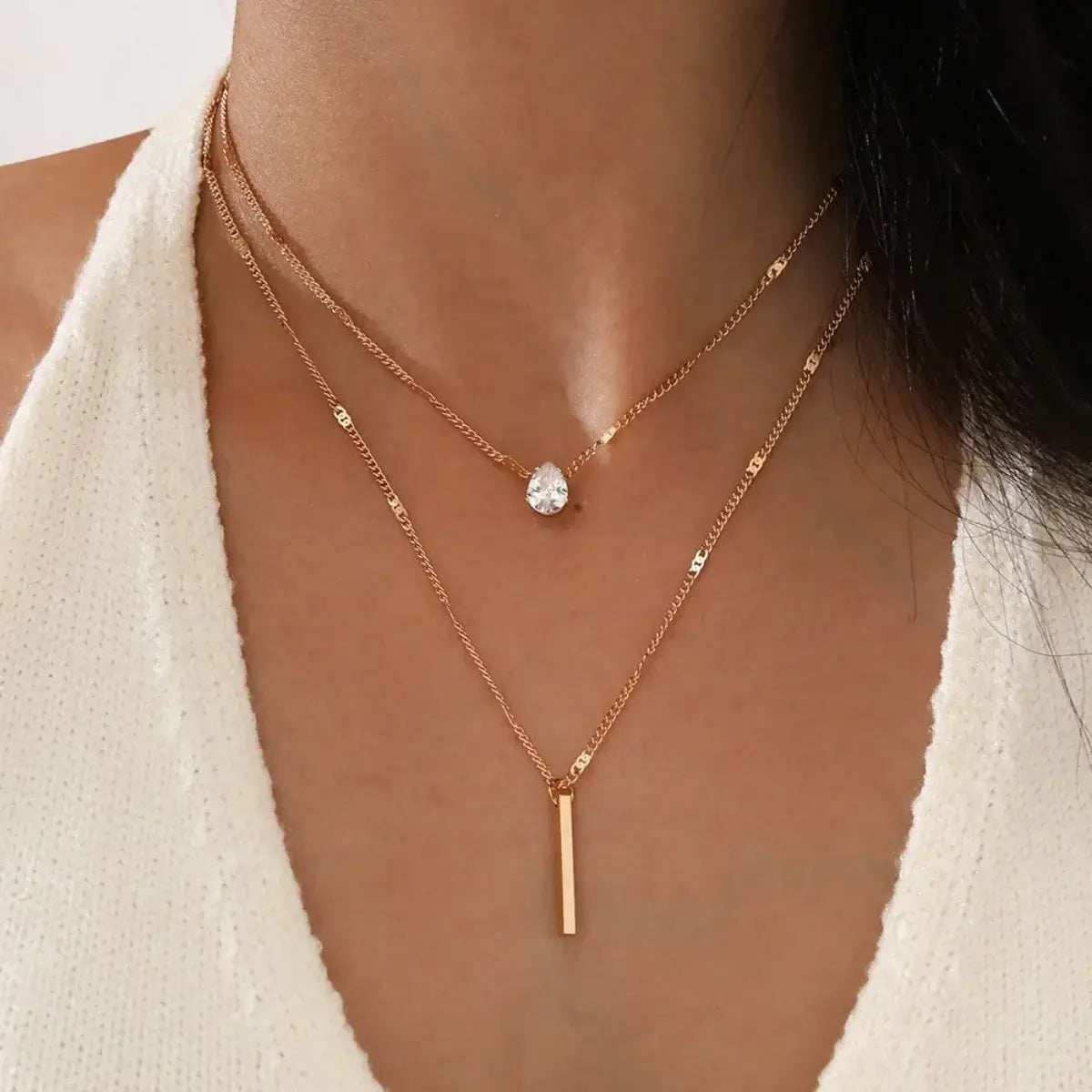 Barre Layered Necklace · 18K Gold Finish