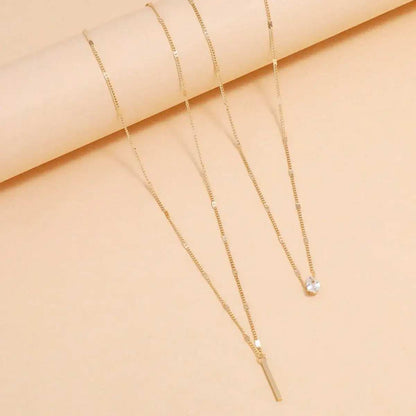 Barre Layered Necklace · 18K Gold Finish
