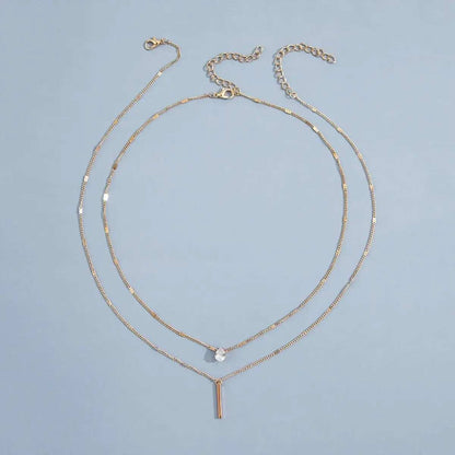 Barre Layered Necklace · 18K Gold Finish