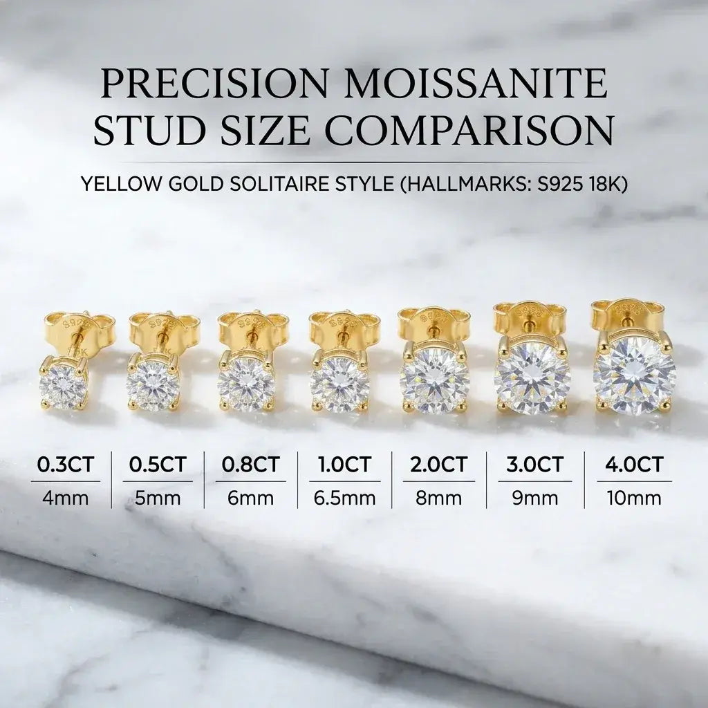 Éclat Studs · S925 Silver & Moissanite