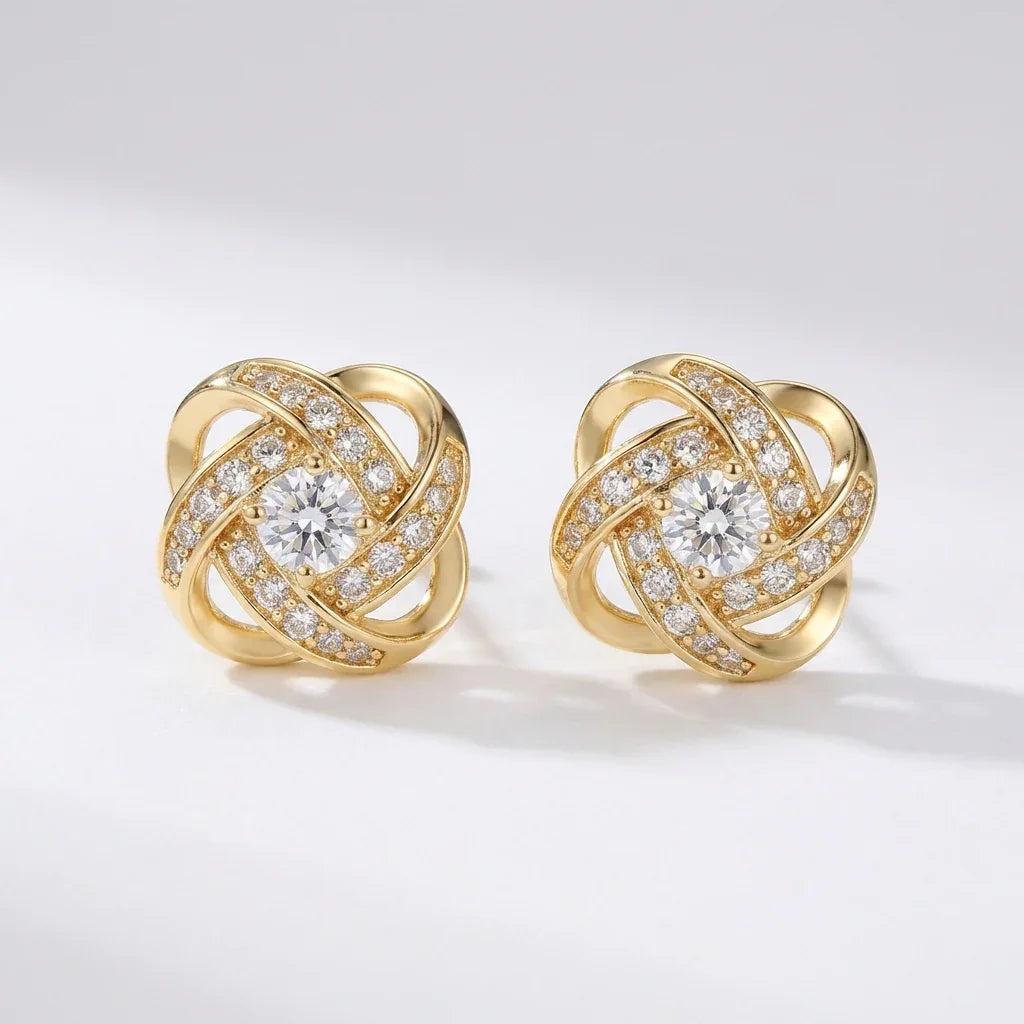 Knot Studs · Gold Tone