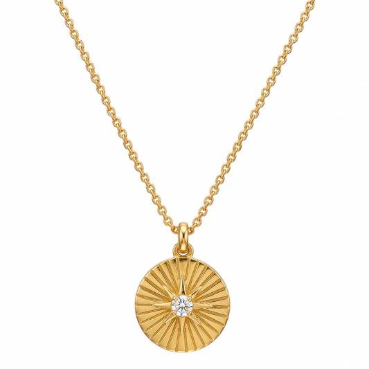 Rue Sunburst Disc Necklace