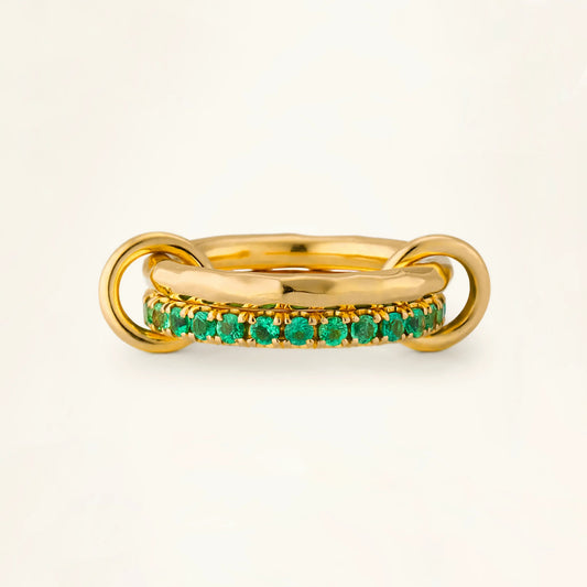 Cime Stacked Ring · 18K Gold Finish & Hand-Set Stones