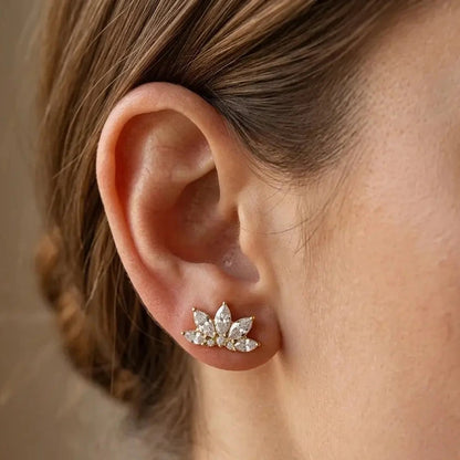 Lotus Stud · 18K Gold Finish