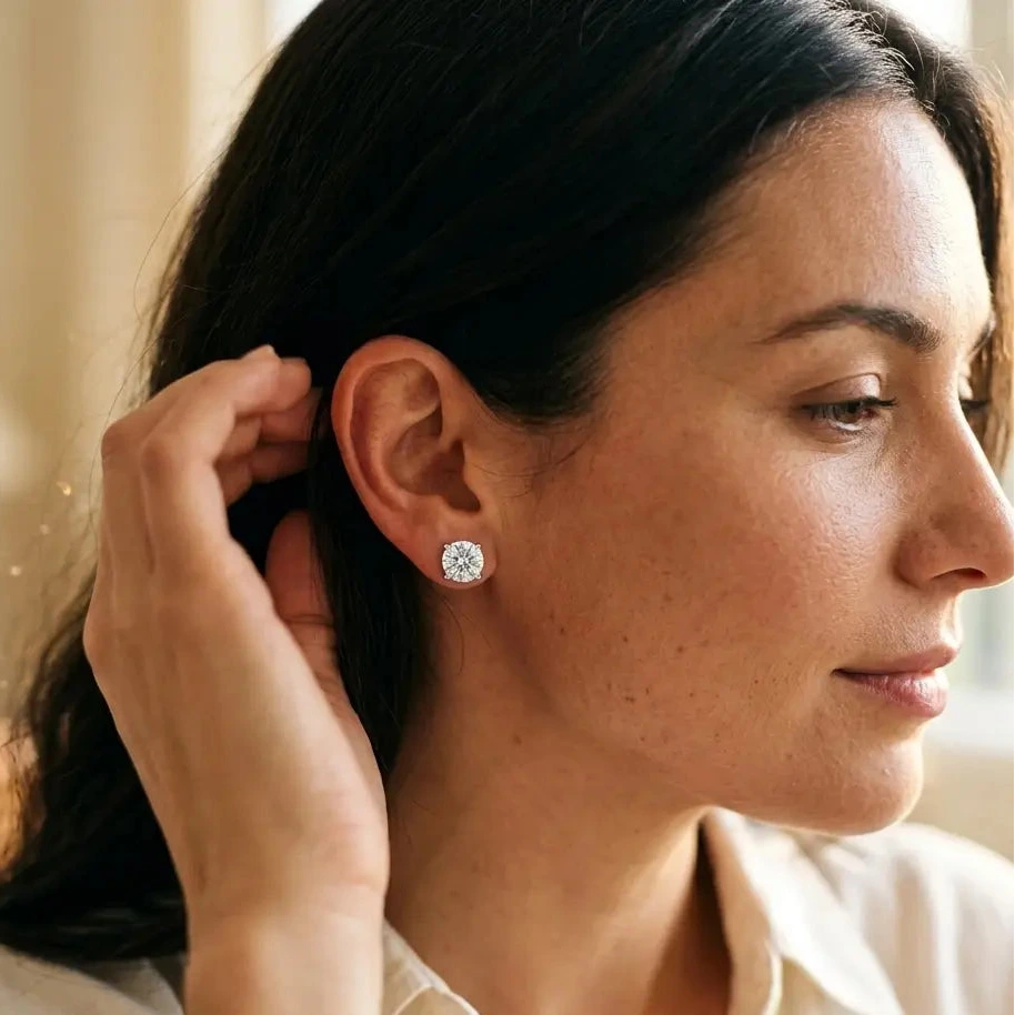 Lumière Studs · Moissanite