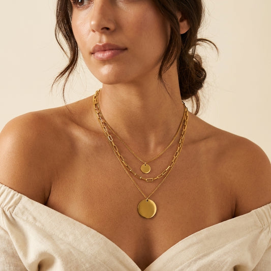 Soleil Layered Necklace · 18K Gold Plated