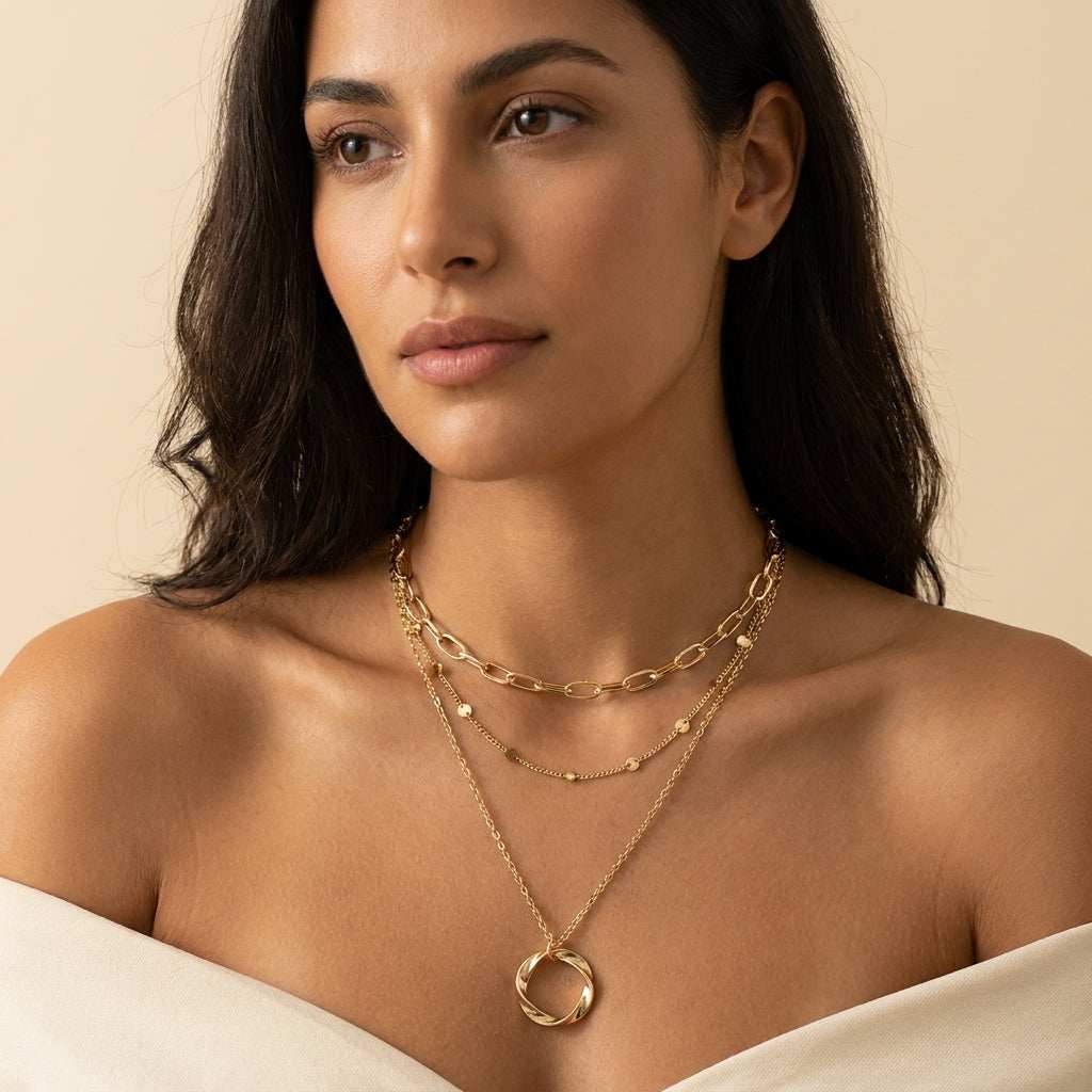 Torsade Layered Necklace · Gold / Silver