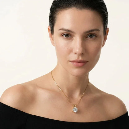 Lumière Solitaire Necklace · S925 Silver & Moissanite