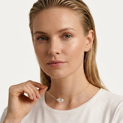 Navette Necklace · S925 Silver & Moissanite