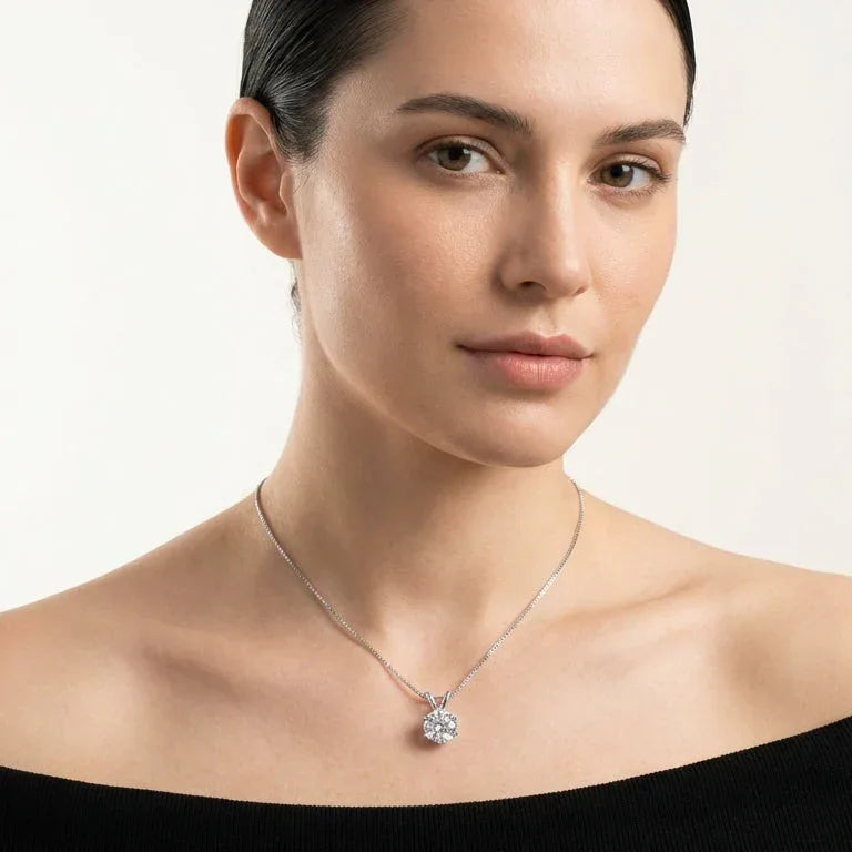Lumière Solitaire Necklace · S925 Silver & Moissanite