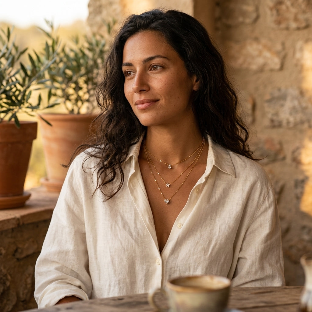 Céleste Layered Necklace · Gold Plated & Silver