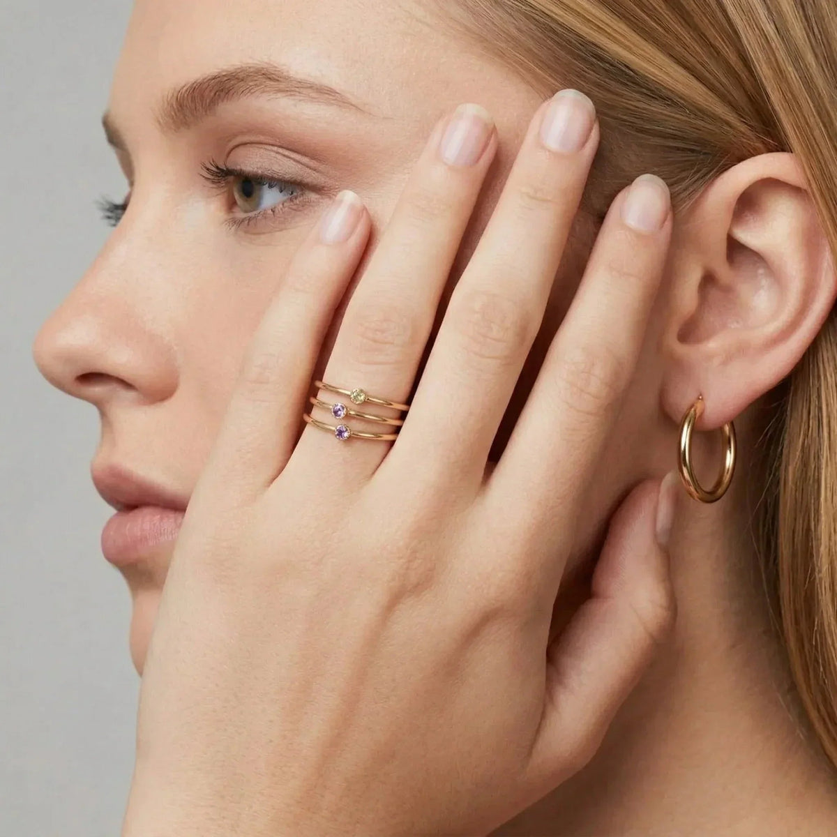 Amelia Birthstone Stacker Ring
