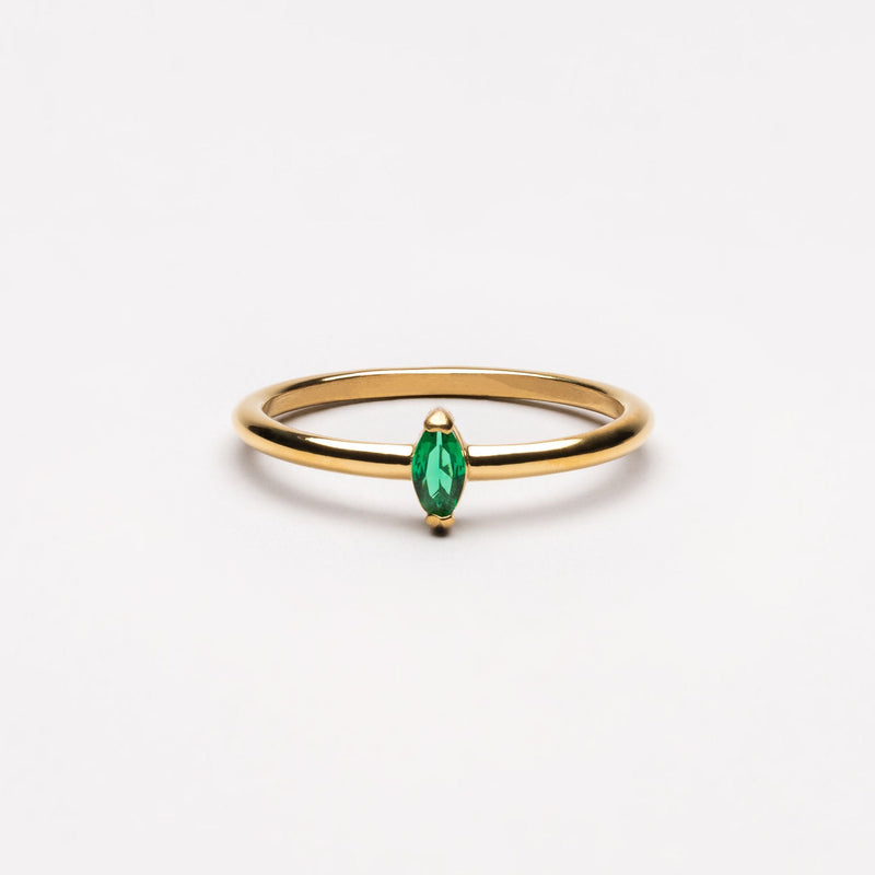 Dainty Vert Ring · Gold / Silver & Crystal