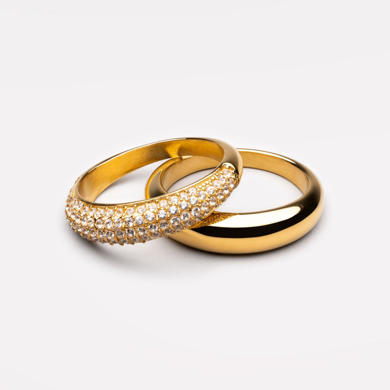 Day & Night Stackable Crystal Ring Set