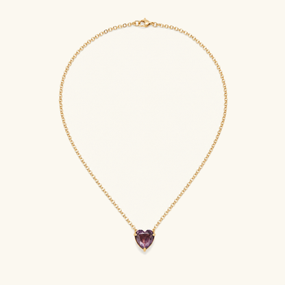 Amorette Birthstone Heart Necklace