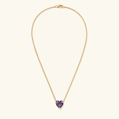 Amorette Birthstone Heart Necklace