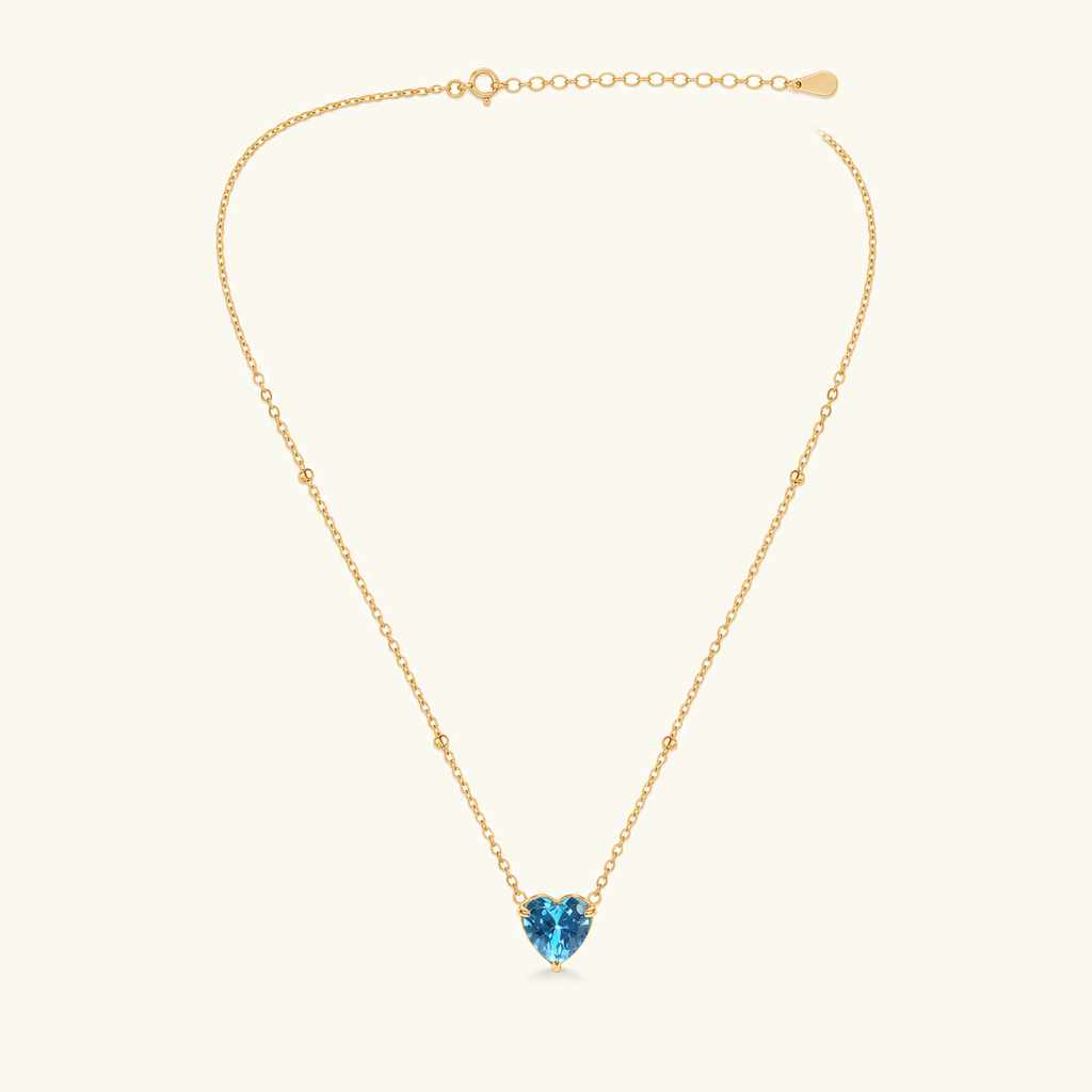 Amorette Birthstone Heart Necklace