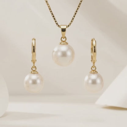 Pearl Necklace and Earring Set