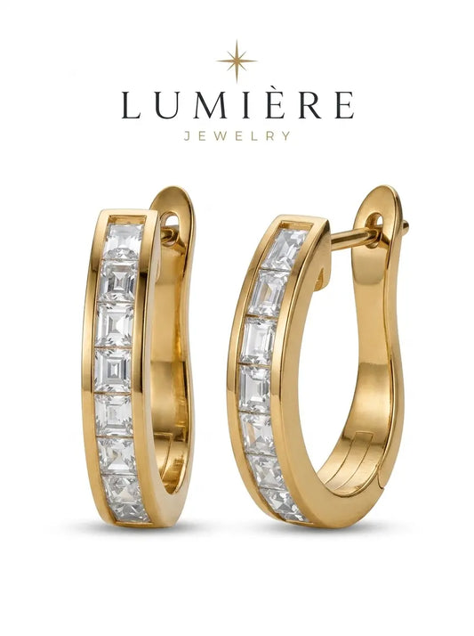 Baguette Hoop · Crystal