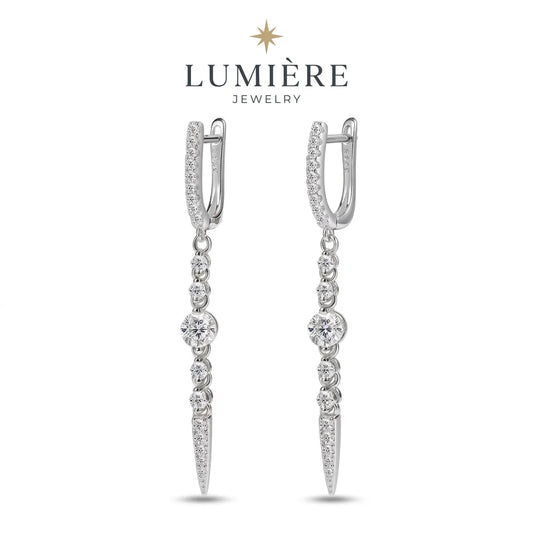 Cascade Earrings · S925 Silver & Moissanite