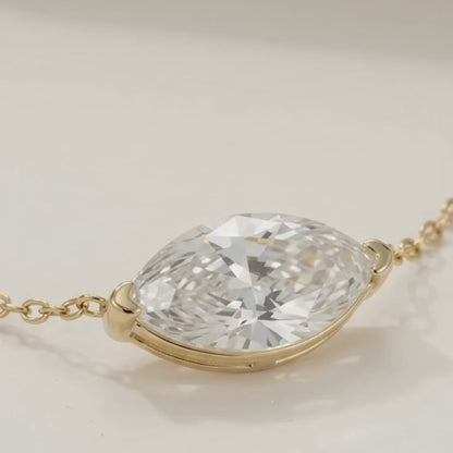 Navette Necklace · Moissanite