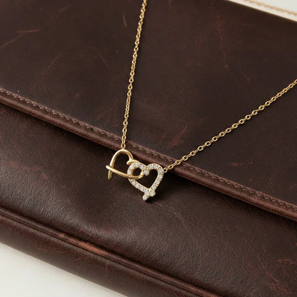Melody Intertwined Hearts Charm Necklace