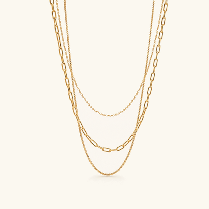 Maren Triple Layered Gold Necklace