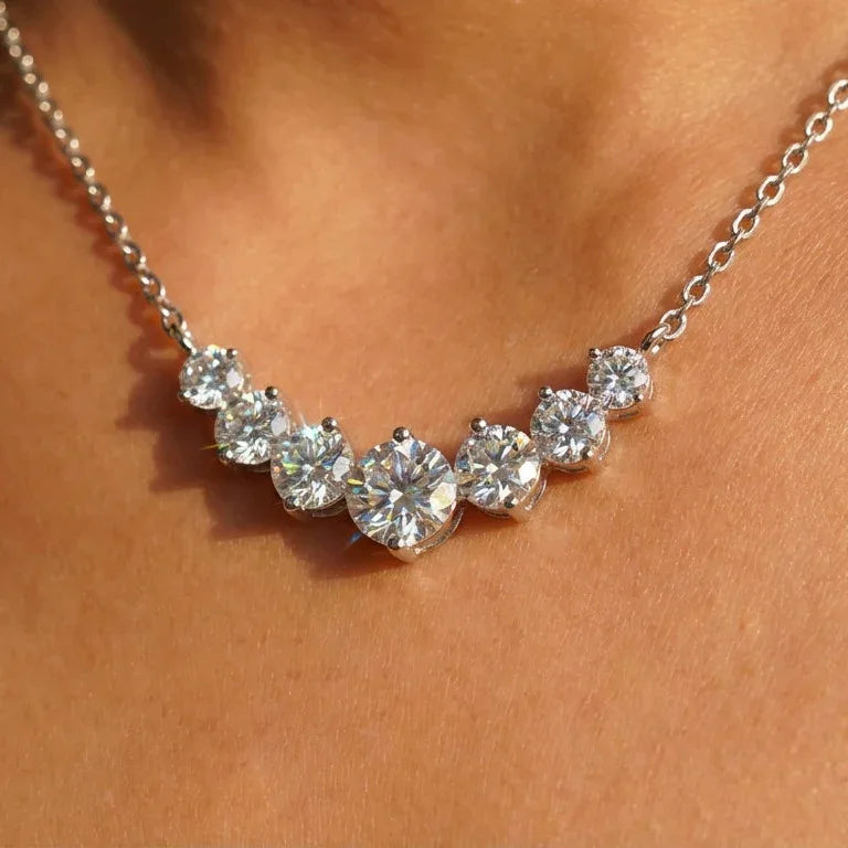 Arc Necklace · S925 Silver & Moissanite
